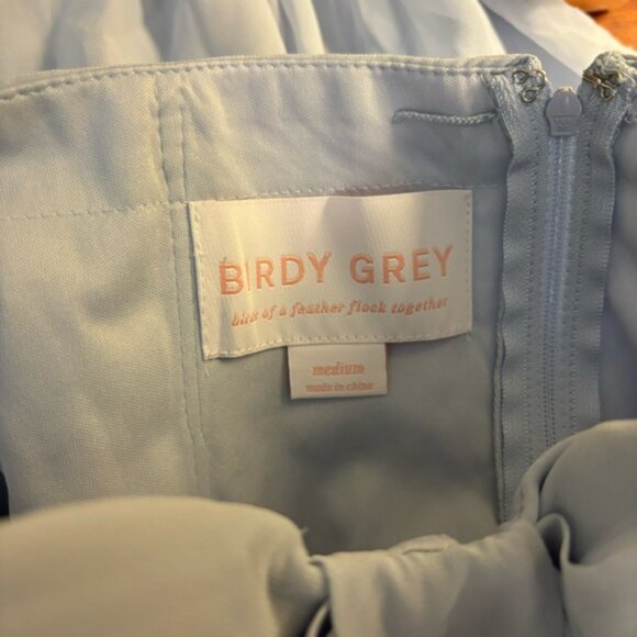 NEW Birdy Grey Grace Convertible Chiffon Bridesmaid Dress Ice Blue Size Medium - Picture 7 of 16
